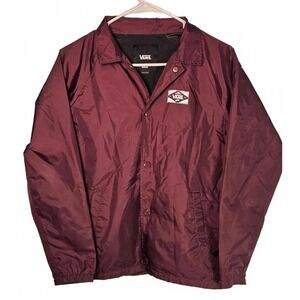 Vans Boys Maroon Windbreaker Jacket Size Medium